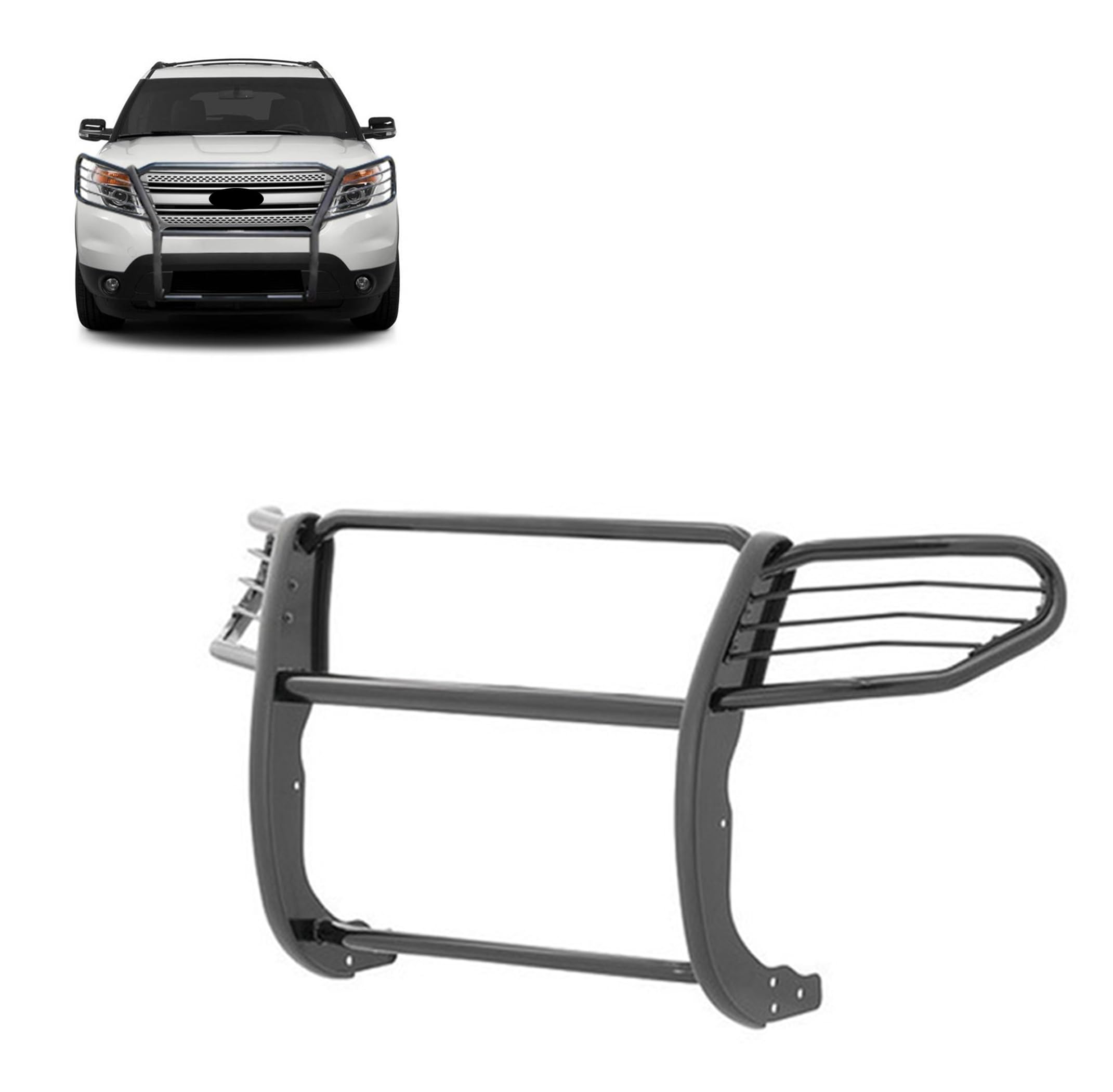 Black Horse Grille brush Bumper Guard Modular Black Compatible with 2011-2015 Ford Explorer-17FJ28MA