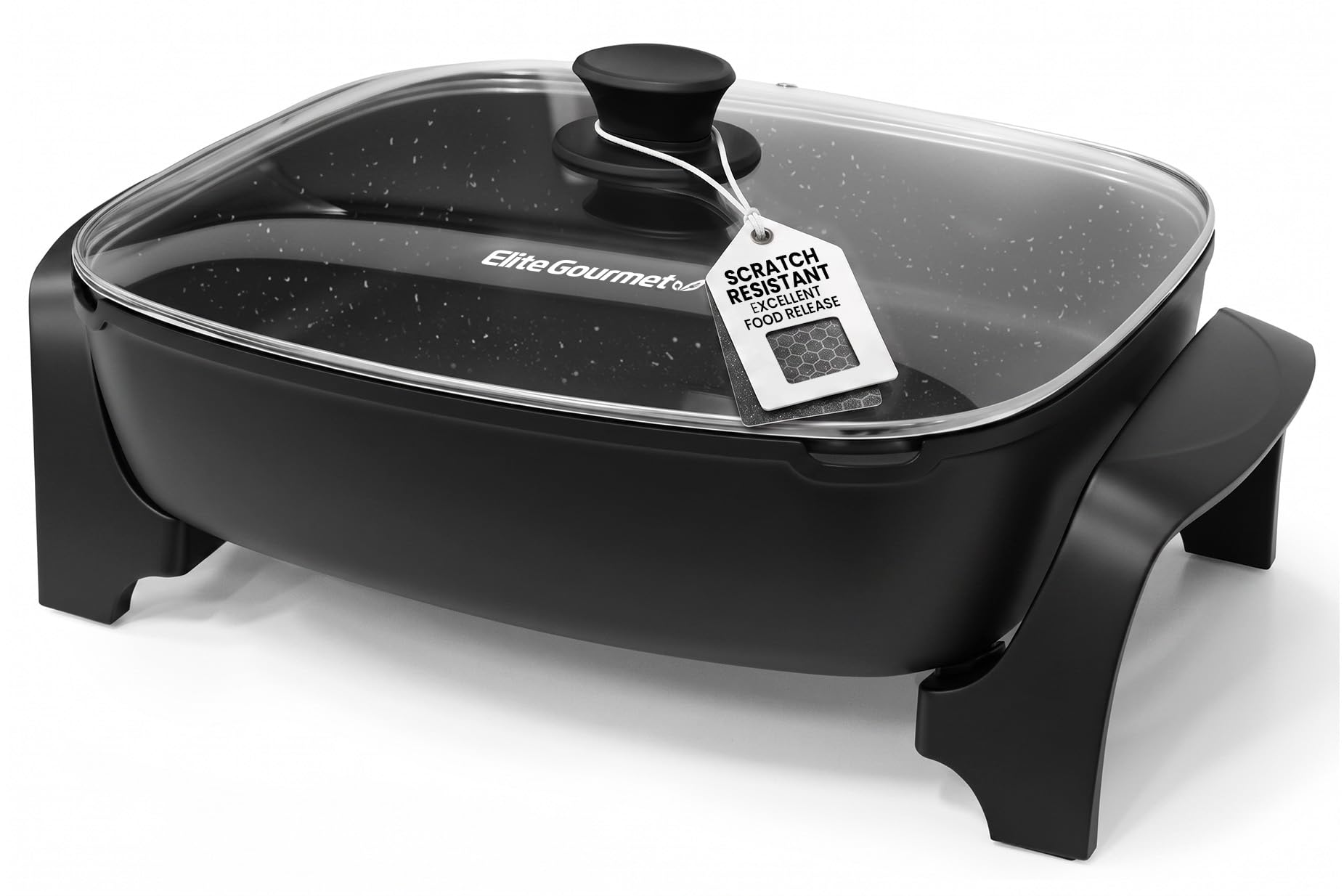 Elite Gourmet 10.5Qt Nonstick Electric Skillet, Extra-Deep 16"x13"