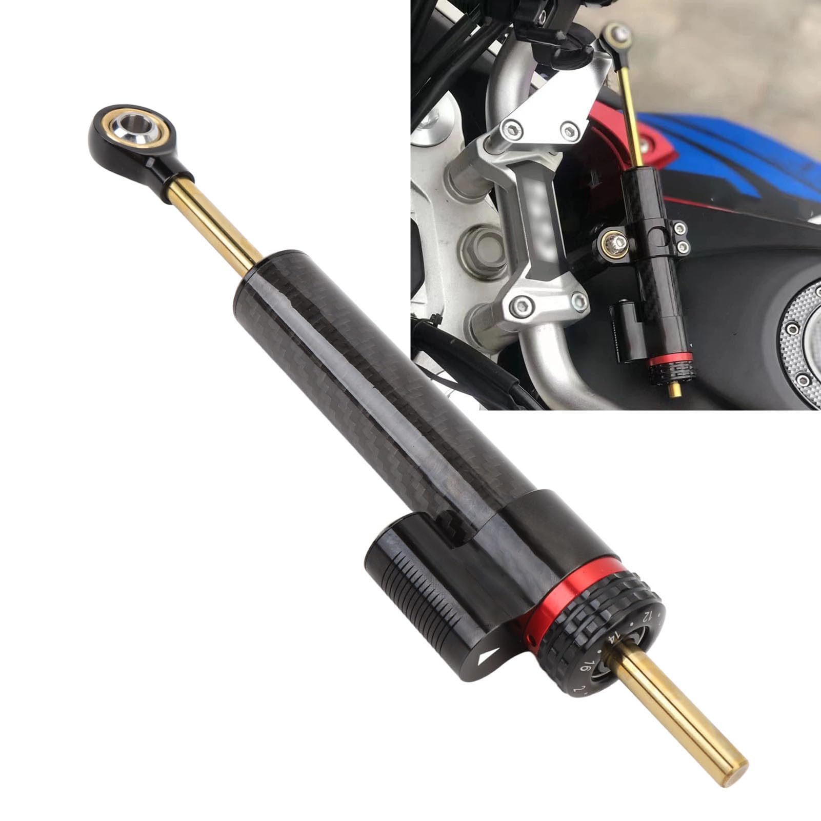 6061 Aluminium Stopu Sterowania Motocyklami Stabilizator Uniwersalny Tłumik Kierowniczy, Dowód Zużycia, System Tłumienia Wrażliwy na prędkość, Poprawia obsługę i Zmniejsza