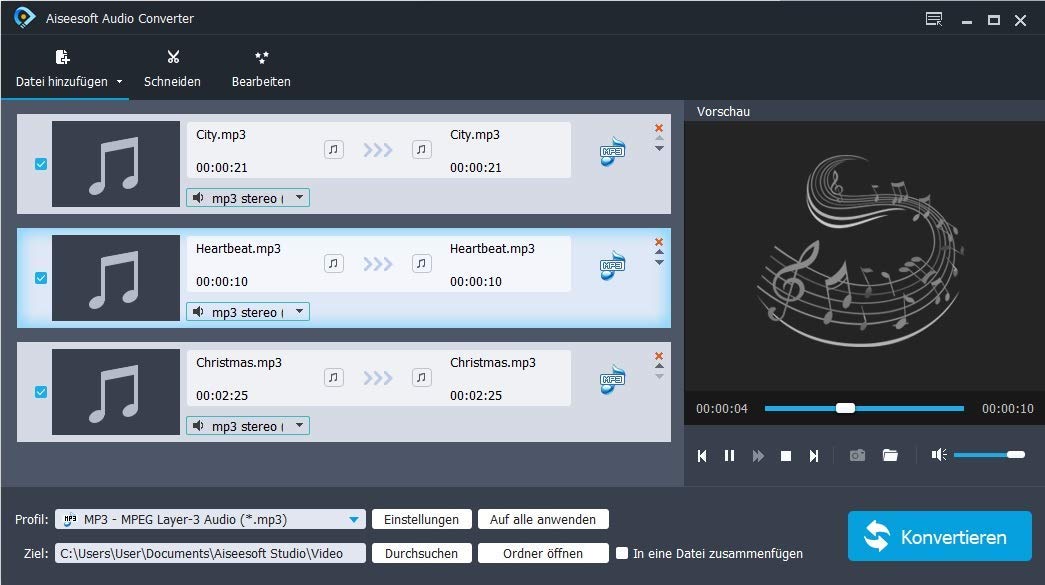 Audio Converter - MP3, Sound Dateien bearbeiten, konvertieren, umwandeln für Windows 11 / 10 / 8.1 / 7 Neue Version