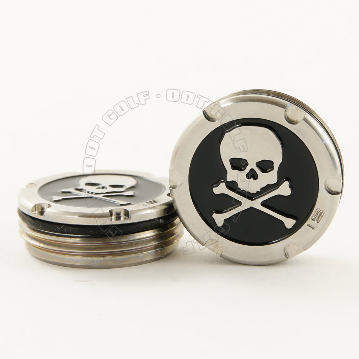 19th Hole Custom Shop 2 of 15g Deluxe Tour Style Weights for Scotty Cameron Putters + Wrench, Skull, Black (Gold)