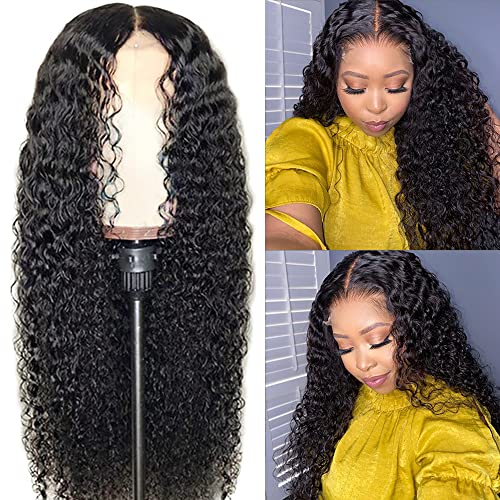 Image of bangjazz Long Water Wave Lace Closure Wigs Human Hair 180% Density Brazilian Virgin Hair Wet and Wave Lace Front Human Hair Wigs for Black Women Pre Plucked with Baby Hair Natural Color 32 Inch