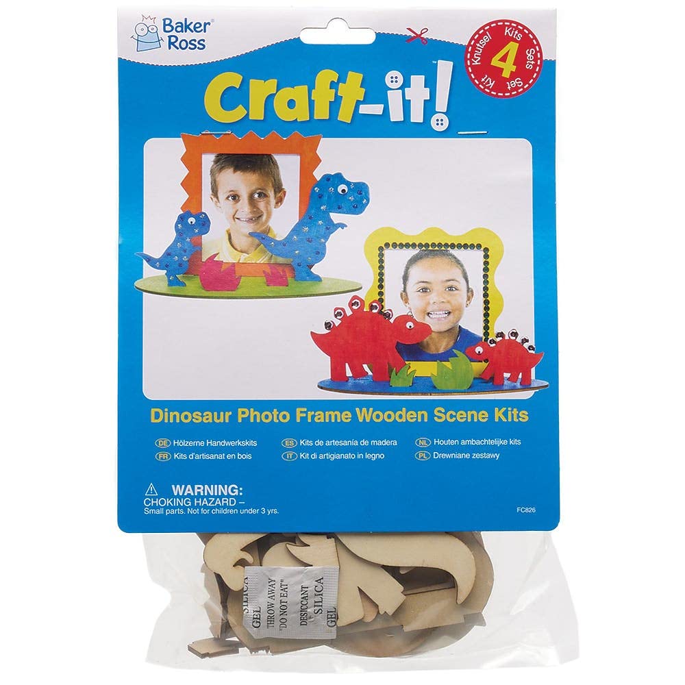 Baker Ross Holzfotorahmen Set - 10 Stück Bastelrahmen Für Kinder Mit 5 Motiven