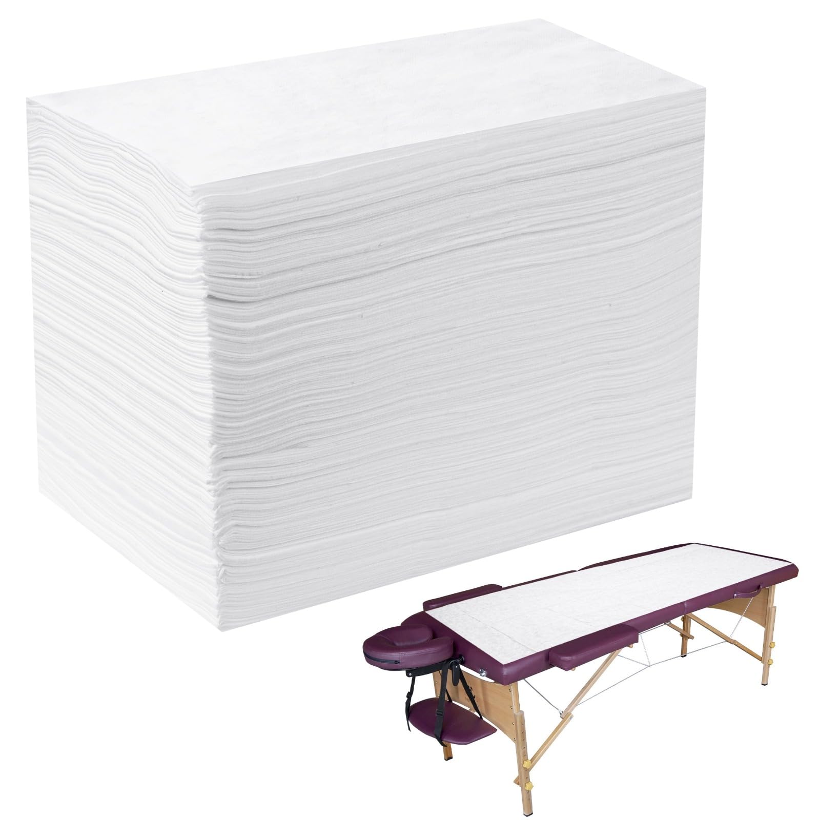 CACAZI 100 Stück Einweg-Bettlaken, Einweg-Massagelaken für Spa- und Massagebetten, weiche Vliesstoff-Schutzbezüge für Massageliegen in Schönheitssalons, Spas, Hotels und Kosmetikstudios, 180 x 80 cm