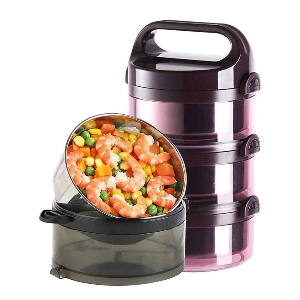 Fiambrera Bento apilable con recipiente térmico y cubiertos, diseño portátil de 4 capas para una fácil preparación de comidas, ideal para niños y adultos