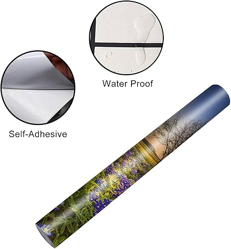 Miniatura 4 de Juego de envolturas de vinilo autoadhesivas para refrigerador, diseño botánico natural, tarde, sol, puerta, mural, extraíble, para nevera, despegar