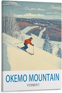 Okemo Mountain Vermont Vintage Travel Posters 12x18inch(30x45cm) Canvas Art Painting Pictures Wall Art Prints