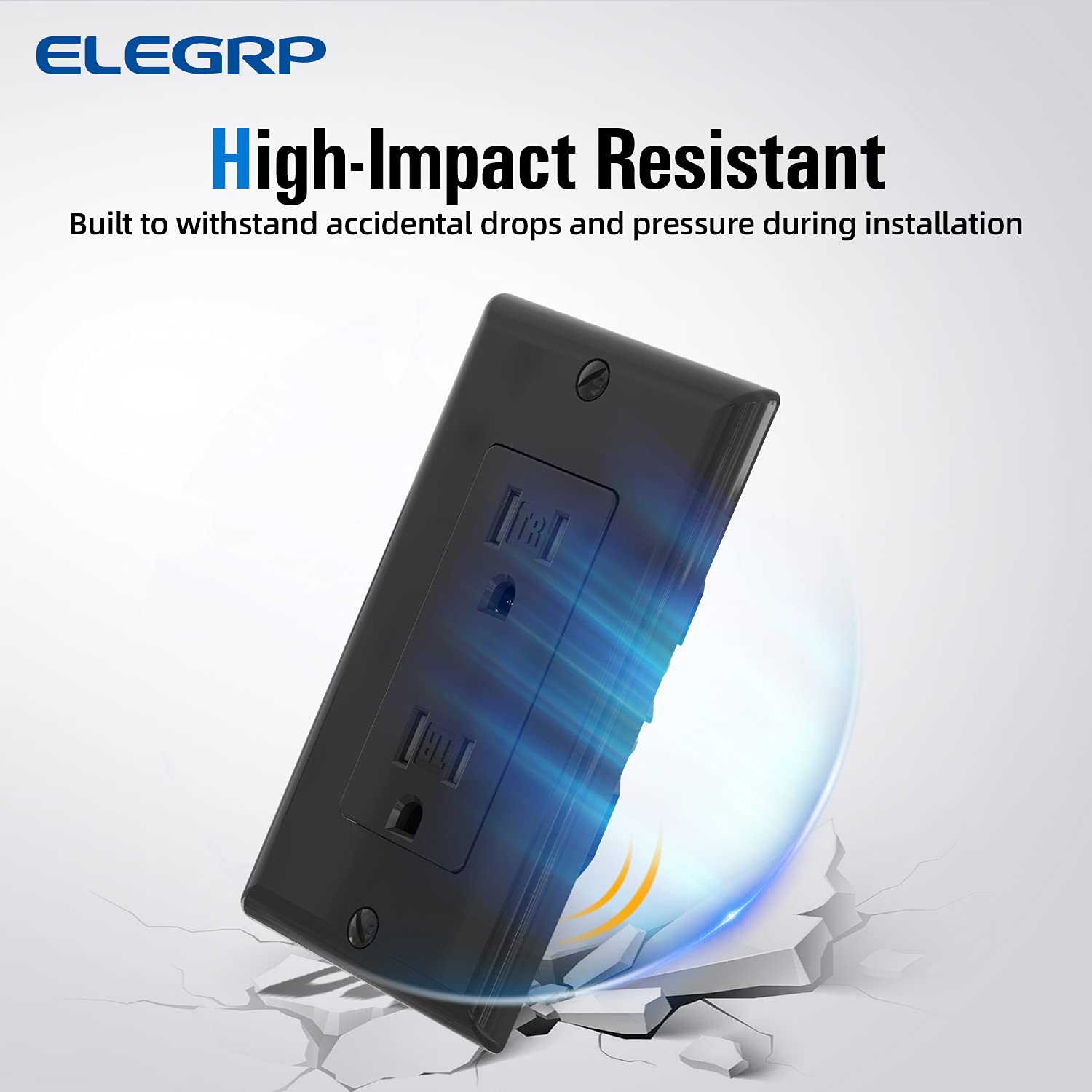 ELEGRP 50 PACK Decorator Receptacle, 15A 125V Electrical Wall Outlet, 3 Wire ELEGRP 50 PACK Decorator Receptacle, 15A 125V Electrical Wall Outlet, 3 Wire