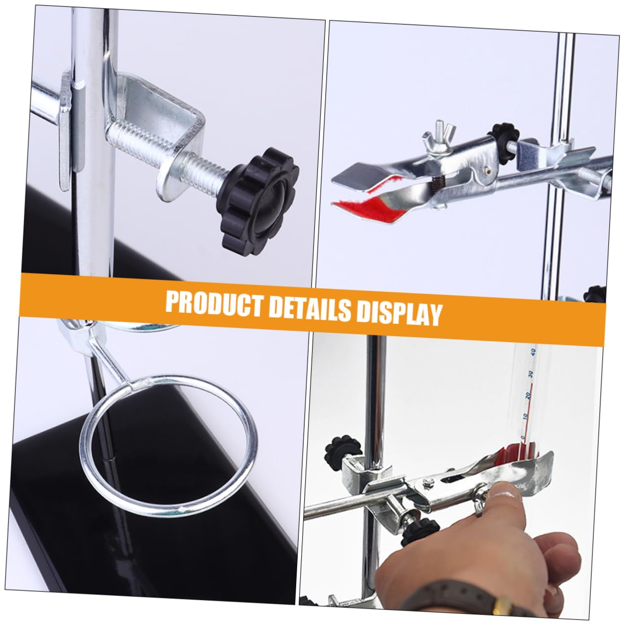 CHILDWEET Chemistry Lab Equipment Stand Iron Platform Clamp Test Tube Clamp and Funnel Holder