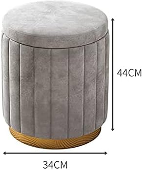 Amazon.co.jp: ラウンドベルベット収納オットマン、ゴールドベース付き