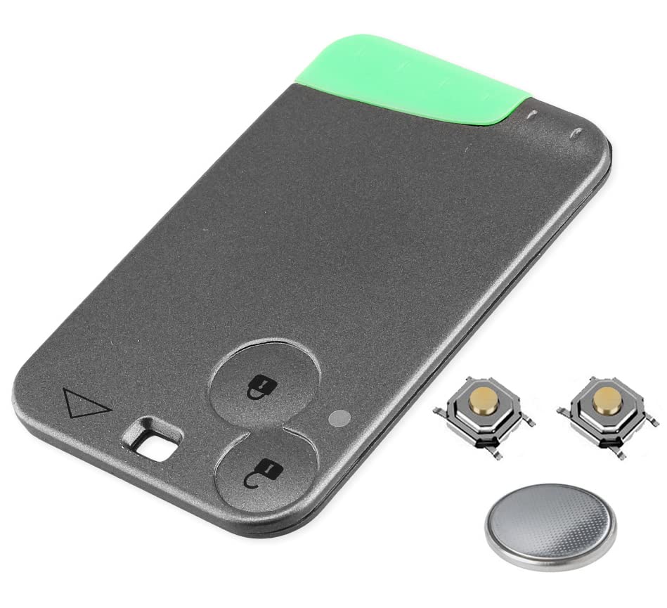 AAD Kit Carte Coque Télécommande Compatible avec Renault Espace 4, Laguna 2 et Vel satis 2 Boutons Switch et Pile Inclus