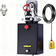 Hydraulic Power Unit 15 Quart with SAE#6 Connector, 12V DC Hydraulic Power Pump, 15L Single Acting Iron Reservoir, 3000 PSI for Dump Trailers, Tow Trucks, Snow Plows, Agricultural Equipment