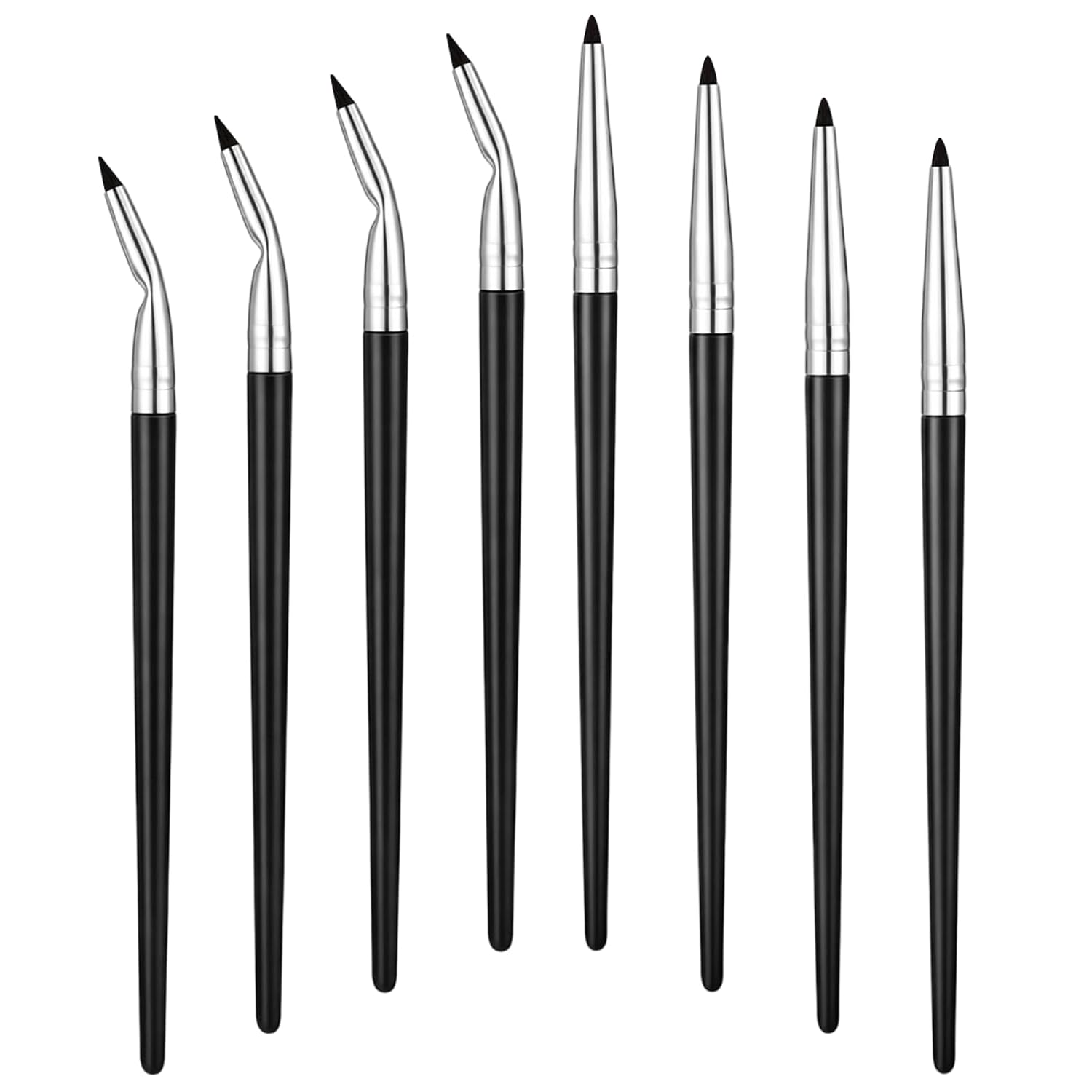 8 Pcs Eyeliner Brushes Fine Point Liner Brush Makeup Brushes Portable for Beauty Eye Liner Tool Accurately Apply Gel Elbows Straight Heads