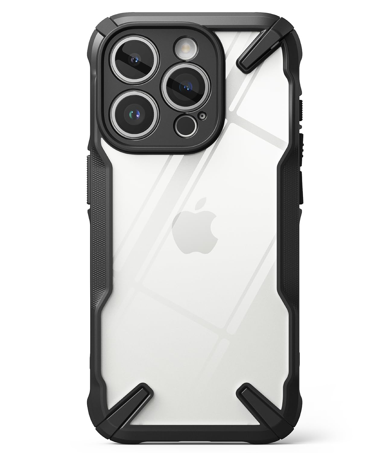 RingkeFusion-X Compatible with iPhone 15 Pro Max Case Cover Transparent Hard Back Soft Flexible TPU Bumper Scratch Resistant Shockproof Protection iPhone 15 Pro Max Back Cover - Black