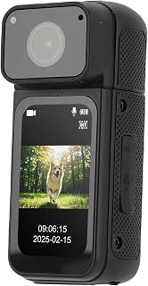 Zunate 2.7k Portable Video Camera with 180°Rotatable Lens, 1.47" Screen and Magnetic Lanyard, Compact Body Camera for Travel, Vlogging and Events (Black)