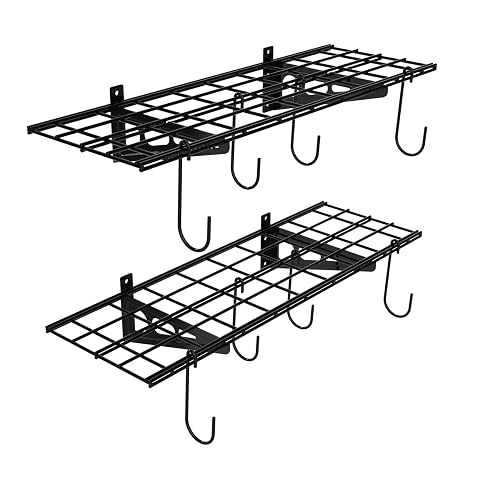 FLEXIMOUNTS 2-Pack 1x3 ft Garage Wall Shelving, Include 8 Bike Hooks, Black — $69.98 (22% off)