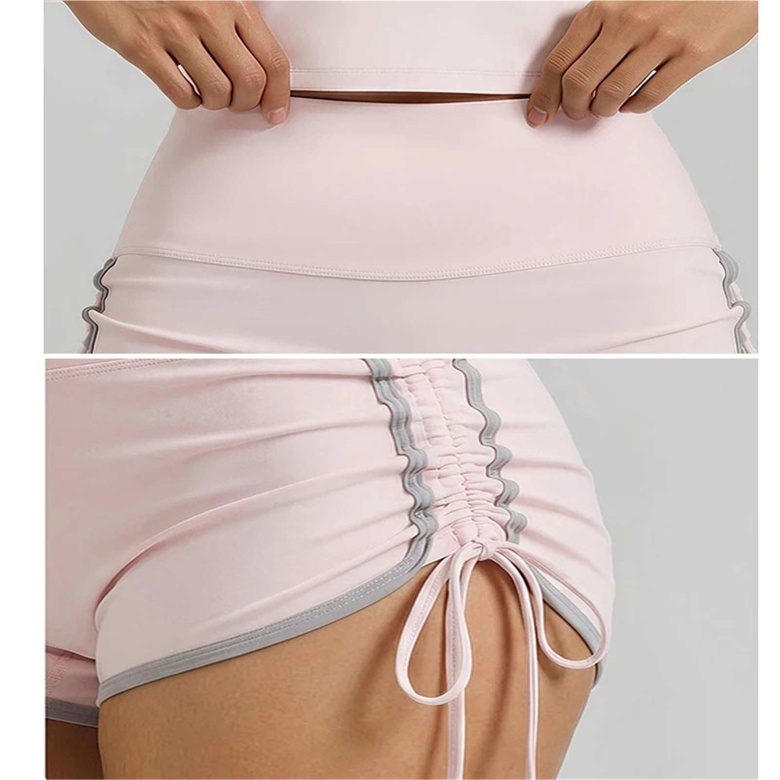 Yoga Shorts Shorts de Yoga for Femmes, Taille Haute, Sexy, Cordon Serrage latéral, entraînement Levage des Fesses, séchage Rapide, vêtements Gymnastique Respirants