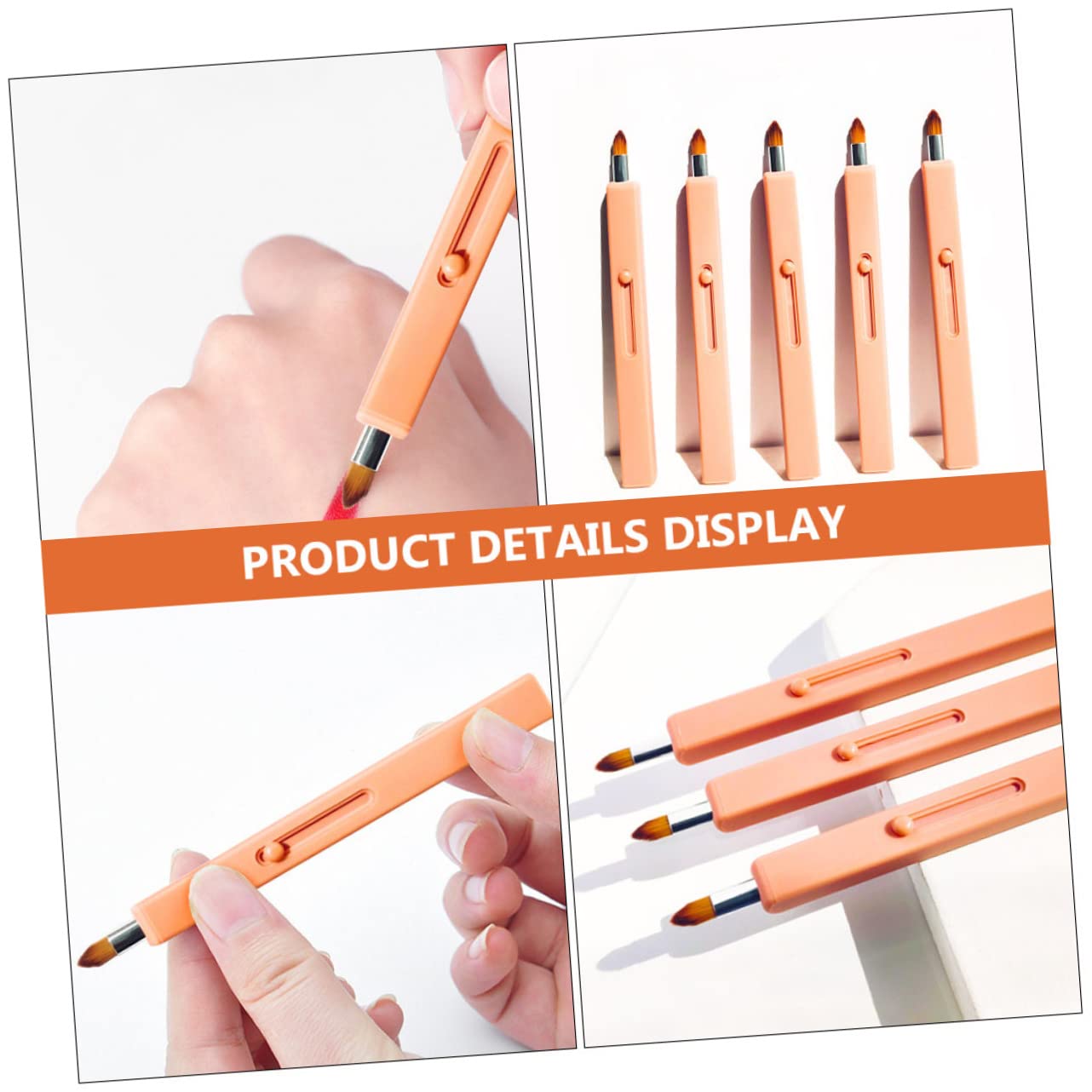 1pc Retractable Lip Brush Applicator Brush Lipstick Applicator Makeup Tool Warm Orange
