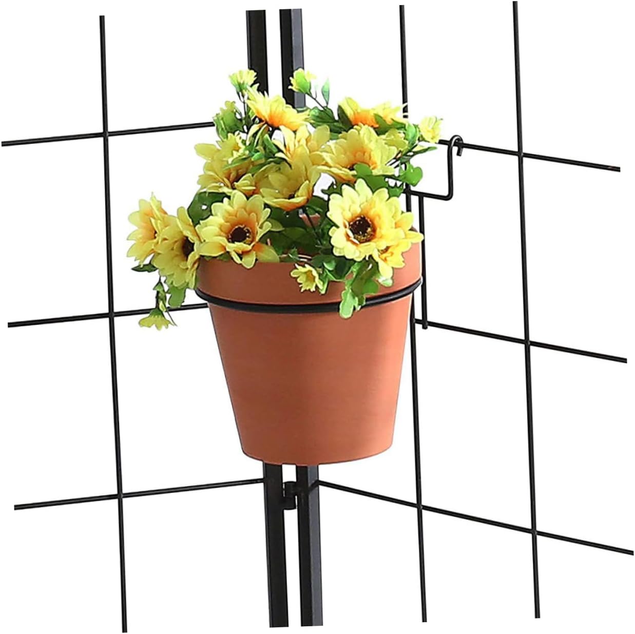 SUPVOX 2pcs Wall Mounted Flower Pot Holder Metal Hanging Plant Bracket for Indoor and Outdoor Vertical Garden Space Saving Design for Balcony Home Decoration Easy Installation and Aesthetic Appeal