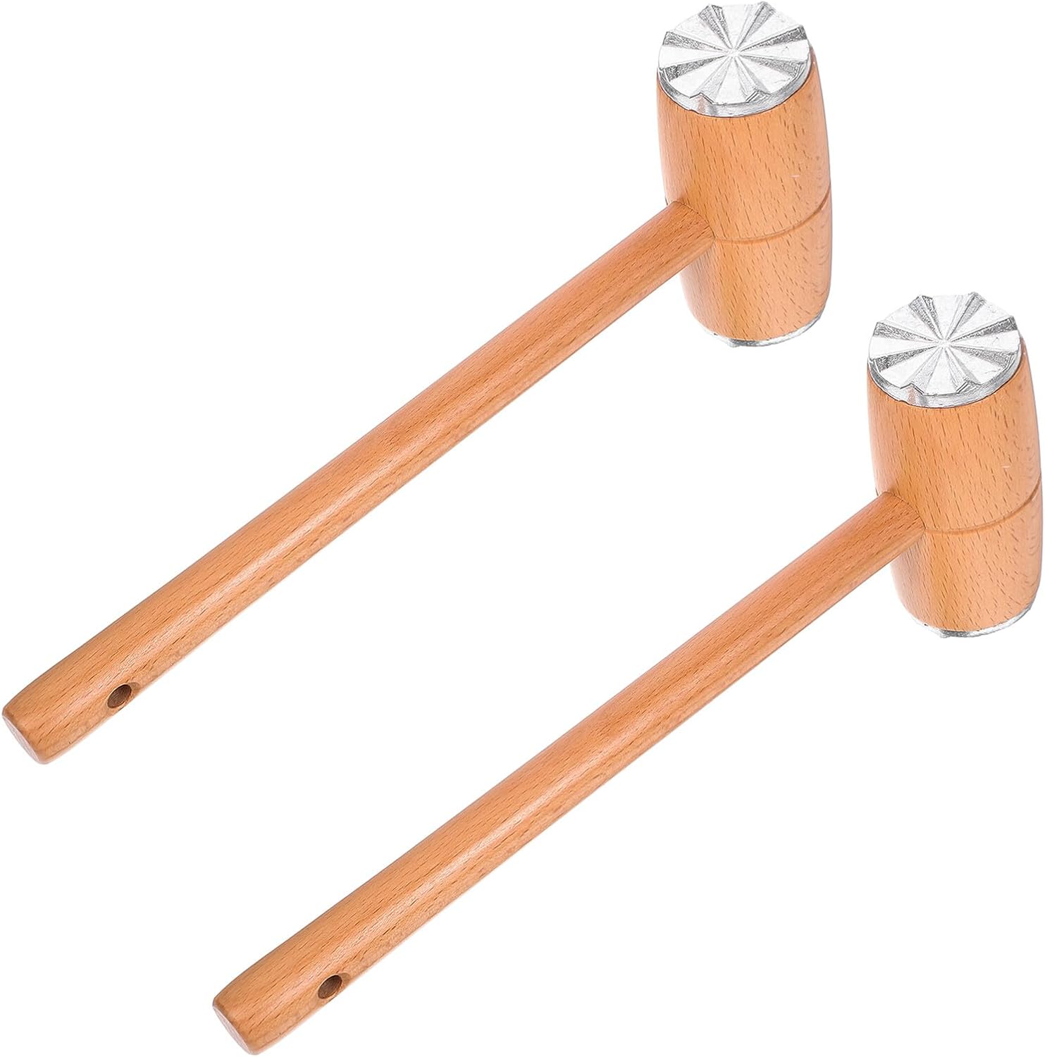 2pcs Beech Wood Meat Tenderizer Mallet Dual-sided Kitchen Meat Hammer for Beef Chicken Tenderizing and Pounder Cooking Tool