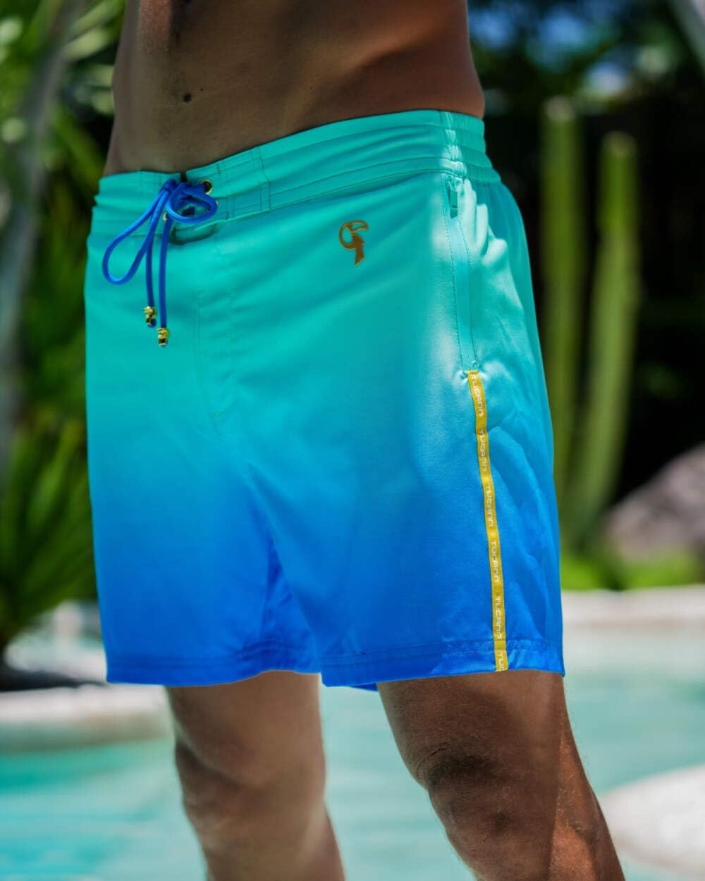 Tucann Men's Trunks 5" Compression Liner Quick Dry Zipper Pocket Chlorine Resistan 4 Way Stretch Printed Swim Shorts for Men