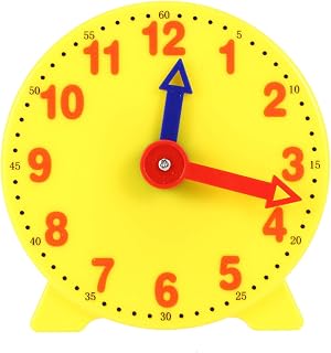 4 Inch Student Learning Clock Time Model Teacher Gear Clock 12/24 Hour School Learning Tools
