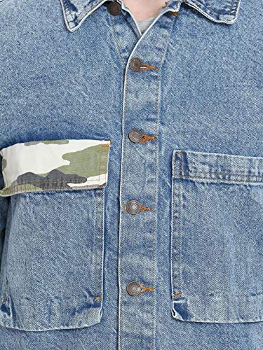 Image of KOTTY Men Denim Full Sleeve Regular Winter Jacket