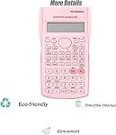 KK-82MS-D Calculatrice scientifique, 240+ Fonctions Calculatrice d'ingénierie pour l'école, le bureau, les étudiants du collège, les enseignants, les professionnels (Pink)
