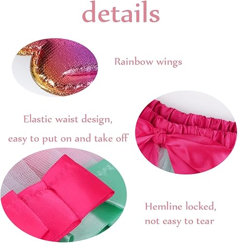 Miniatura 5 de SIQITECHNO Girls Fairy Costumes Fancy Dress Up Angel Costume Princess Dress Costumes with Butterfly Wings Set for 3-6Years