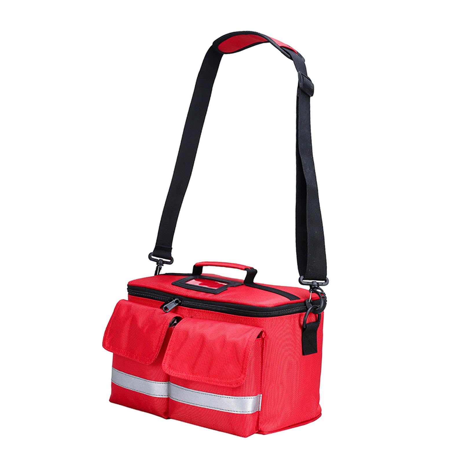 Trousse de premiers secours Sac de rangement vide Sac de premiers secours pour randonnée, bureau, voyage, bleu foncé, 32 x 19 x 18 cm, Rouge : 32 x 19 x 18 cm, 32x19x18cm