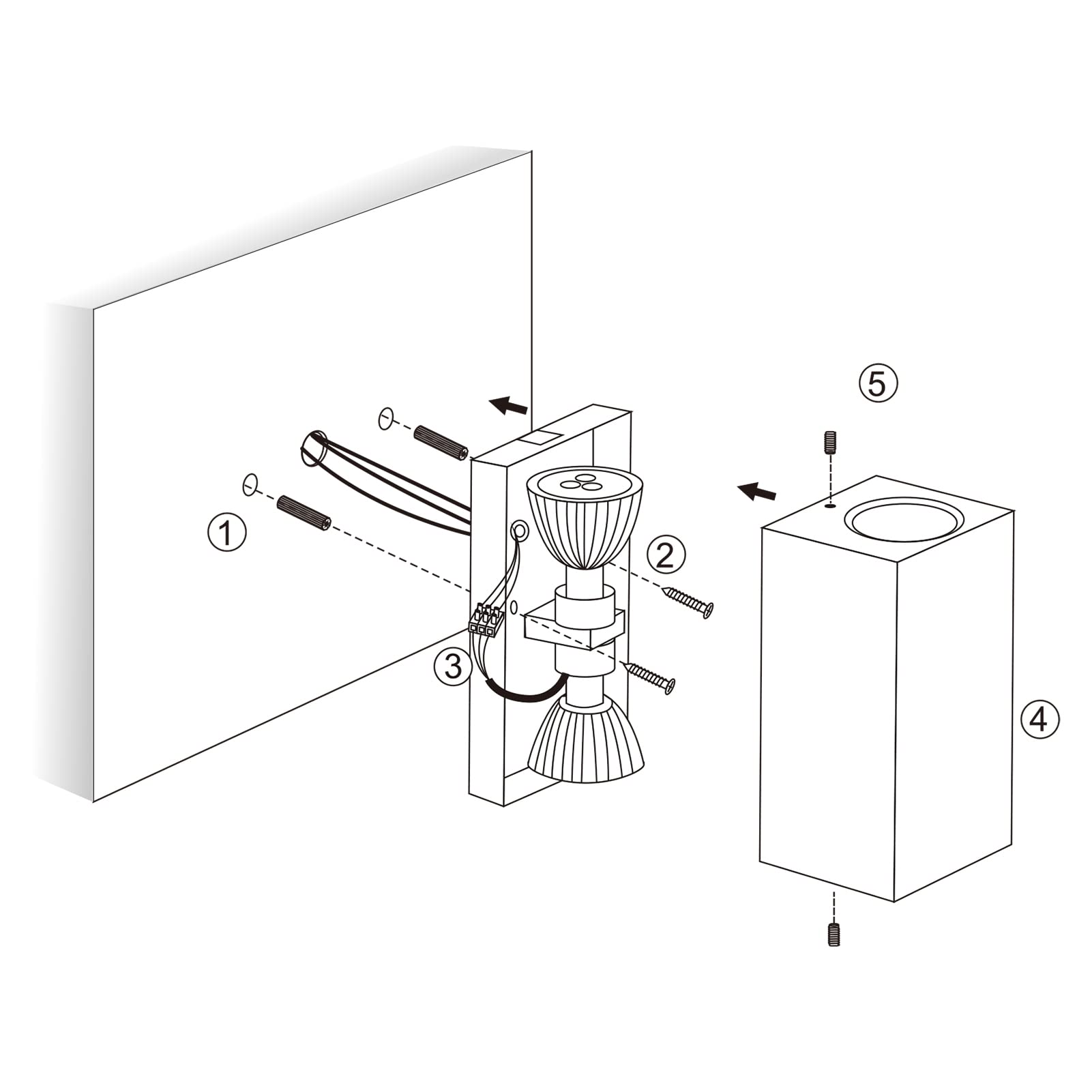 Klighten 2 Stück Anthrazit Wandleuchte Aussen IP65 Modern Aluminium Eckig GU10 Fassung