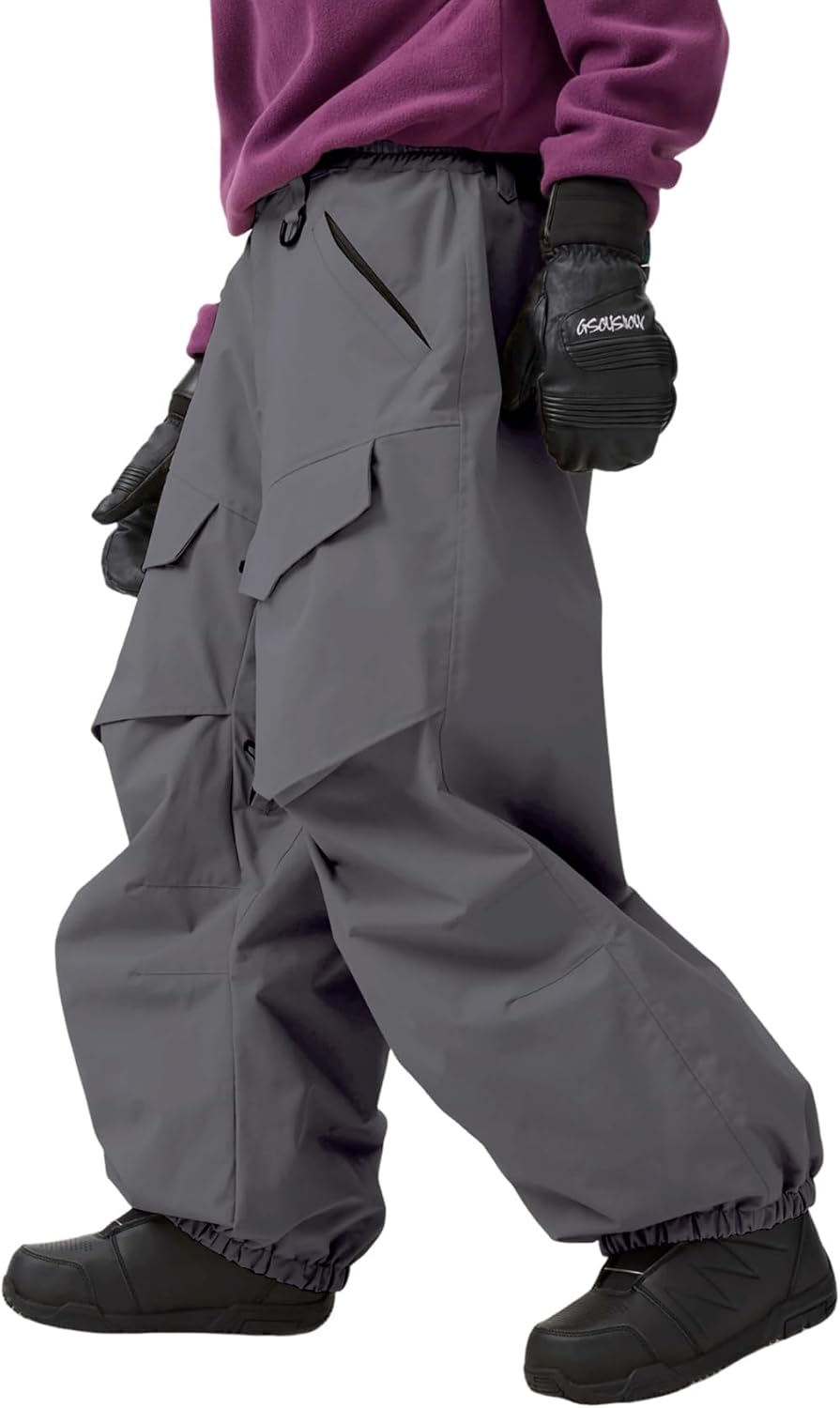 GSOU SNOW Men Snow Pants Baggy Snowboard Pants Women Ski Pants Sport Insulated Loose Waterproof Windproof Winter Hiking Warm