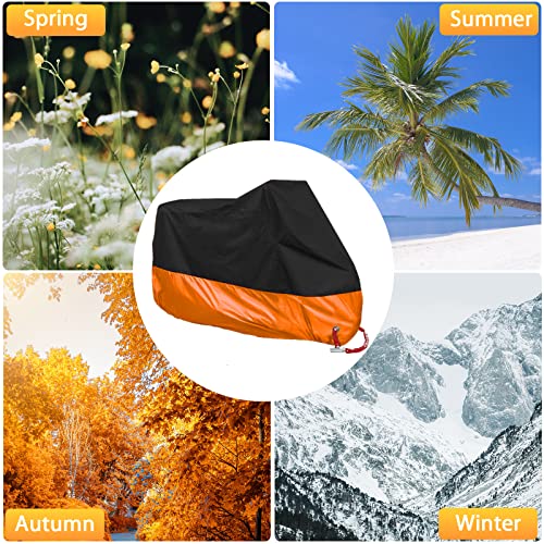 Acelane Motorcycle Cover, All Season Waterproof Outdoor Dustproof Durable Vehicle Cover With Lock Holes Fits Up To 116 Inches For Harley Davidson, Honda, Suzuki,Yamaha And More #TOP6