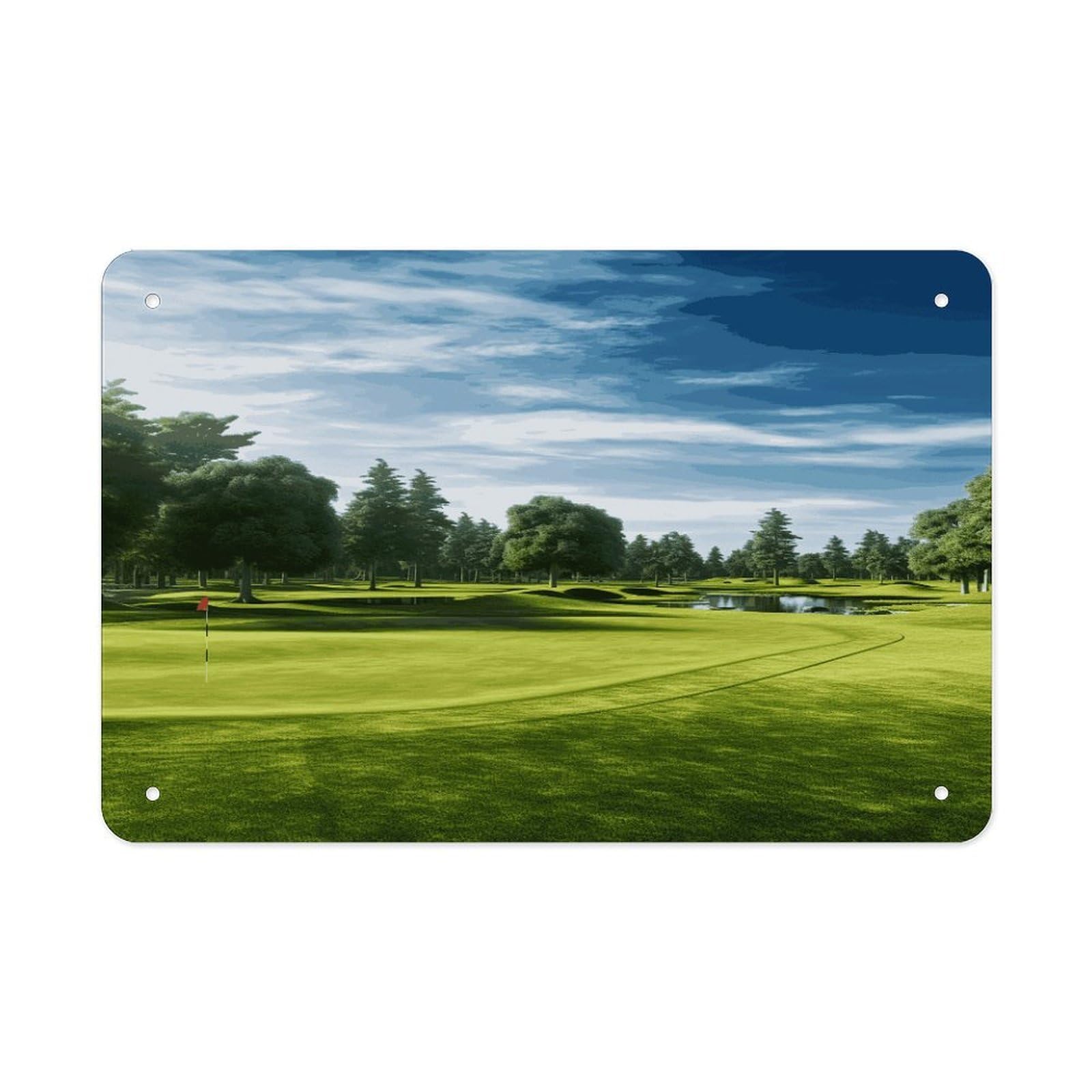 Fekiloot Style Golf Course Lawn Metal Signs Wall Art Tin Sign