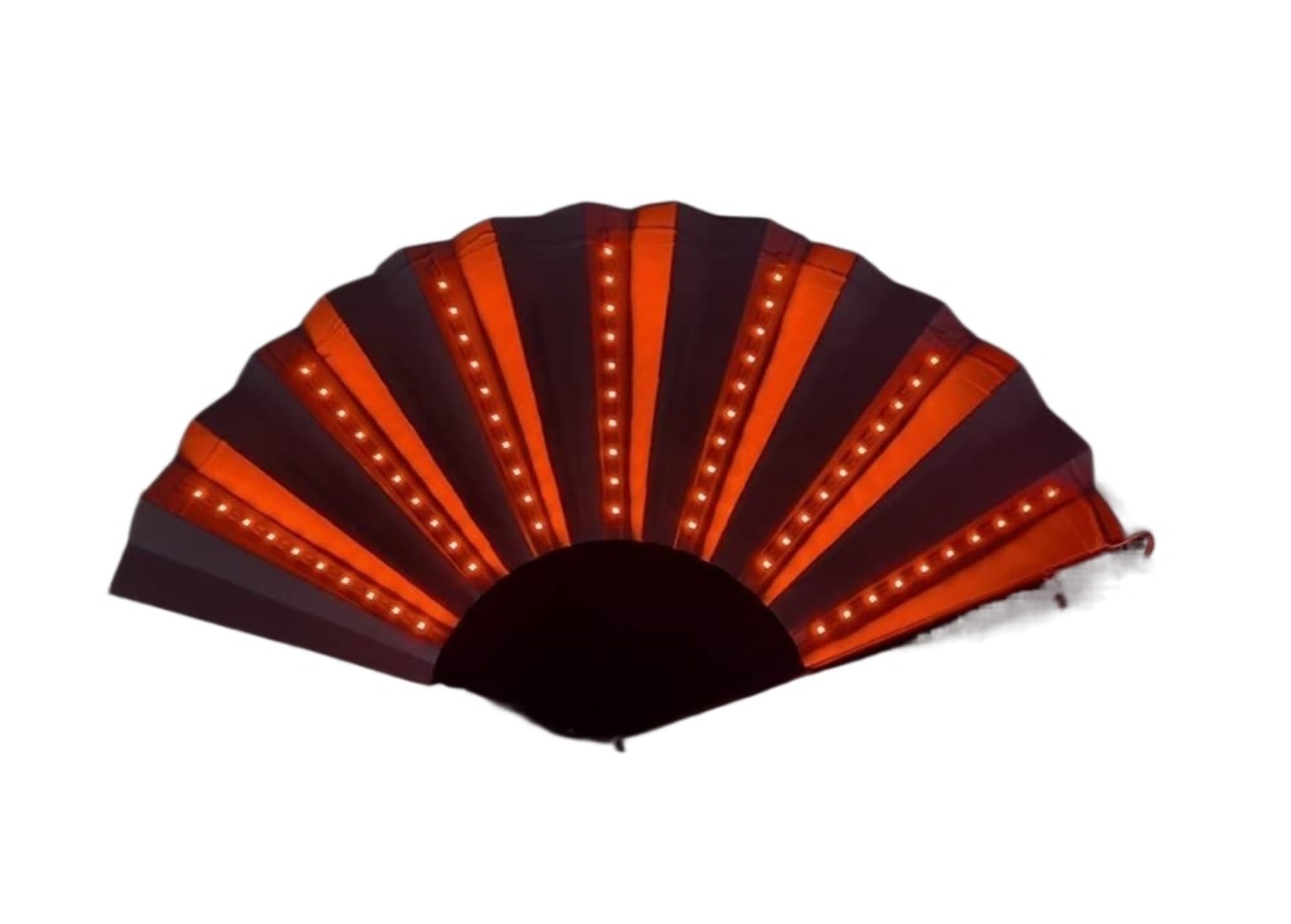 Abanicos Plegables Abanicos de Mano Ventilador Plegable LED Ventilador Luminoso Fiesta Equipo Luminoso Color Luminoso Ventilador Plegable Rendimiento de Fiesta Decorativo(Color:Naranja)