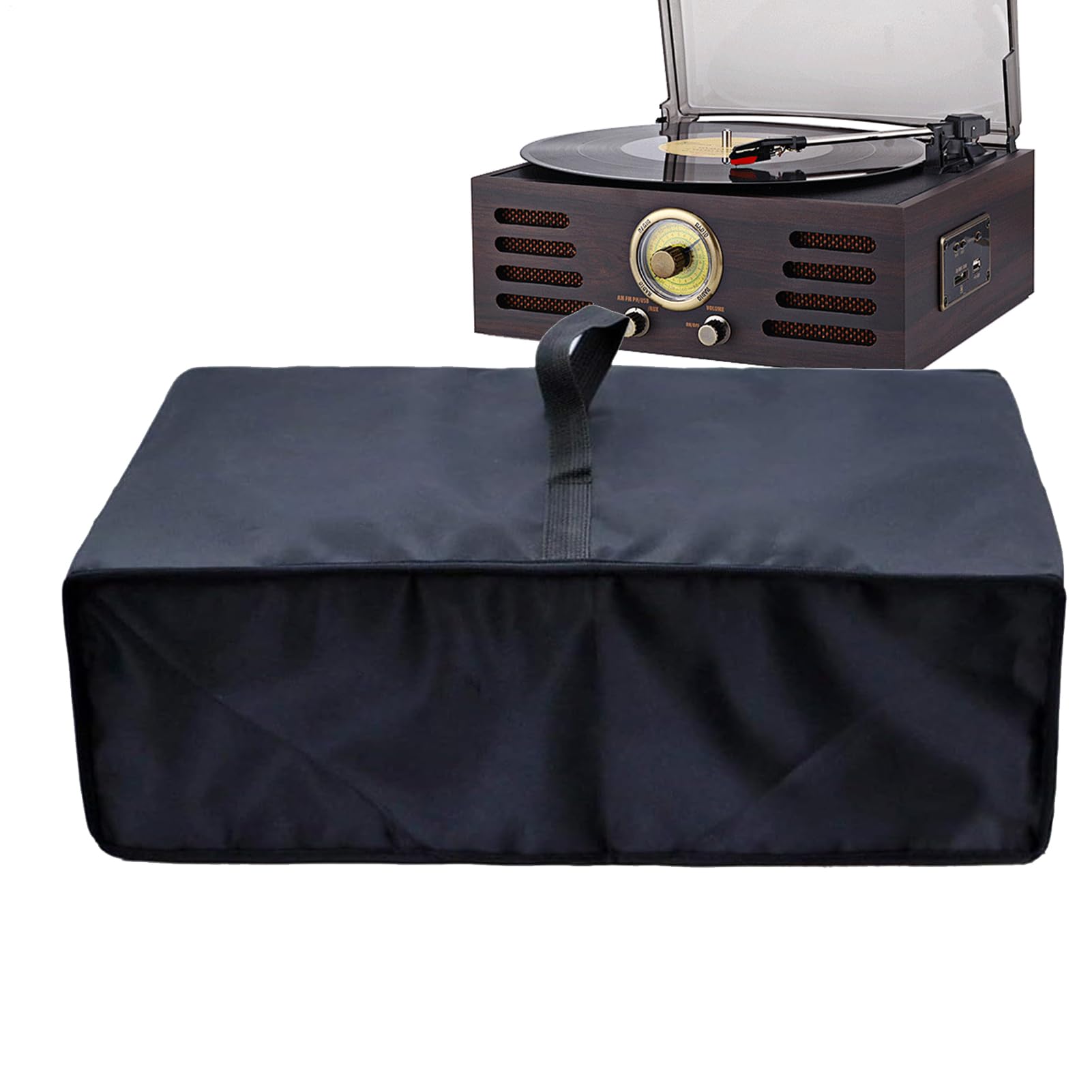 Housse Anti Poussière pour Platine Vinyle - Housse Imperméable pour Platine Vinyle Domestique,Protection en Tissu Oxford pour Équipement Musical De Collection pour Café, Restaurant,