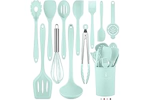 12 Pcs Silicone Kitchen Utensils Set with Durable Pot Holder