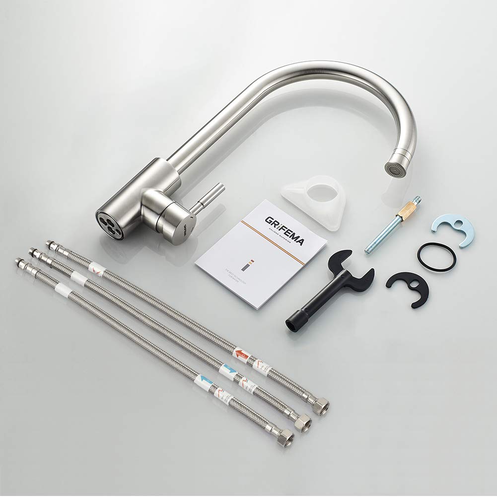 Rubinetto Da Cucina Grifema Irismart - Beccuccio Alto Orientabile, Design Moderno