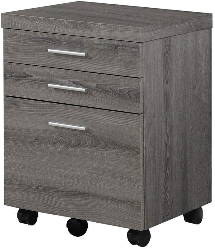 3 Drawer File Cabinet - Filing Cabinet (Dark Taupe)