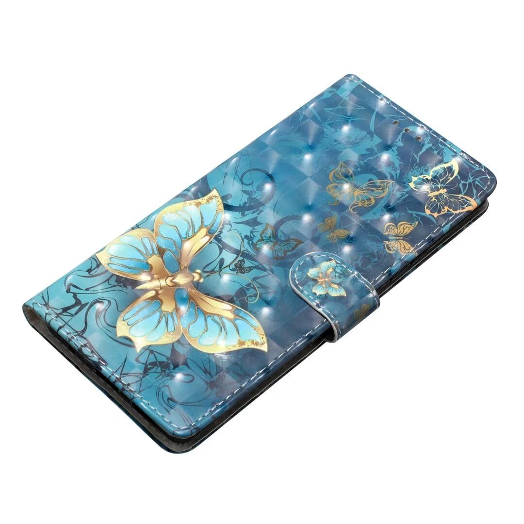 Guxira Cover Protettiva Pelle per iPhone 15, Custodia A Libro Portafoglio Silicone Flip Case con Slot Carte Antiurto Magnetica per Ragazze Donne - Farfalla