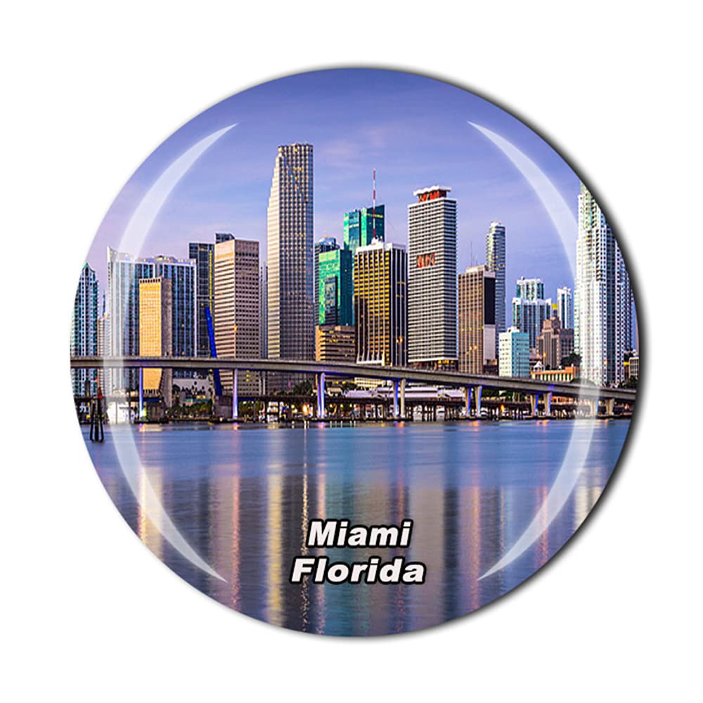 Miami Florida USA America Fridge Magnet Crystal Tourist Souvenir Gift Collection Refrigerator Magnetic Sticker