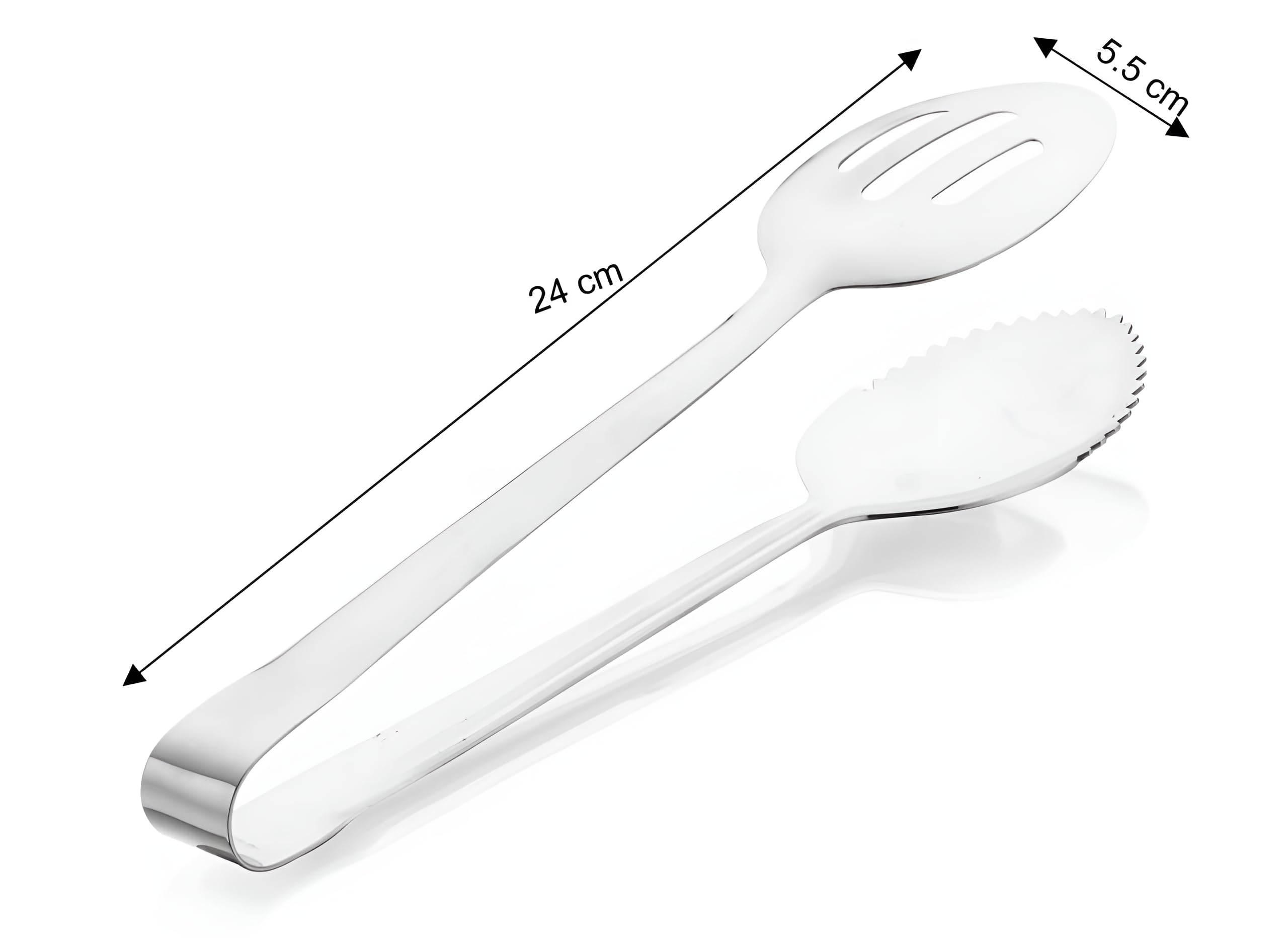 Simplyhut Stainless Steel Salad Serving Tong, Dual Design Multipurpose Serving Tool for Kitchen, Stainless Steel Durable Super Gloss Finish Chimta for Food Cooking, Roasting, Serving at Restaurant
