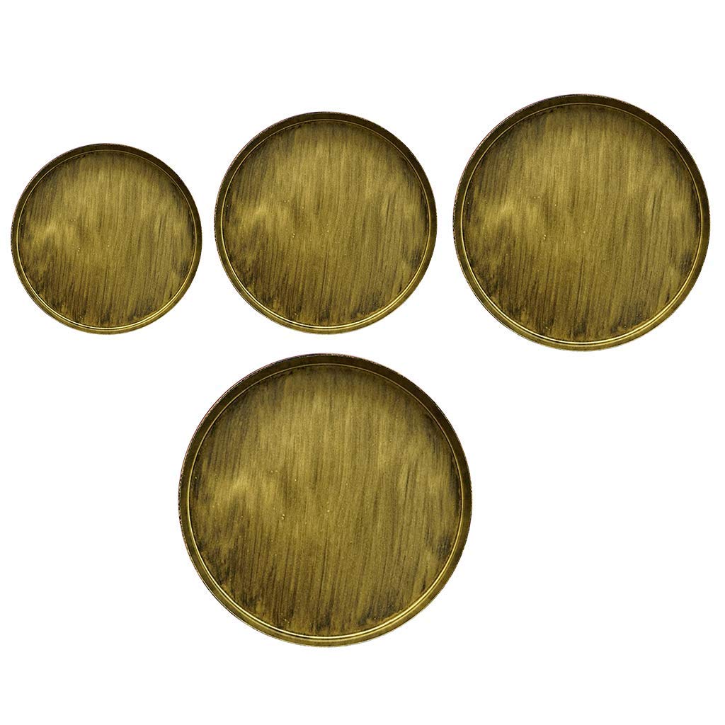 Juego de 4 bandejas Redondas de Hierro para Cocina, Hotel, Restaurante