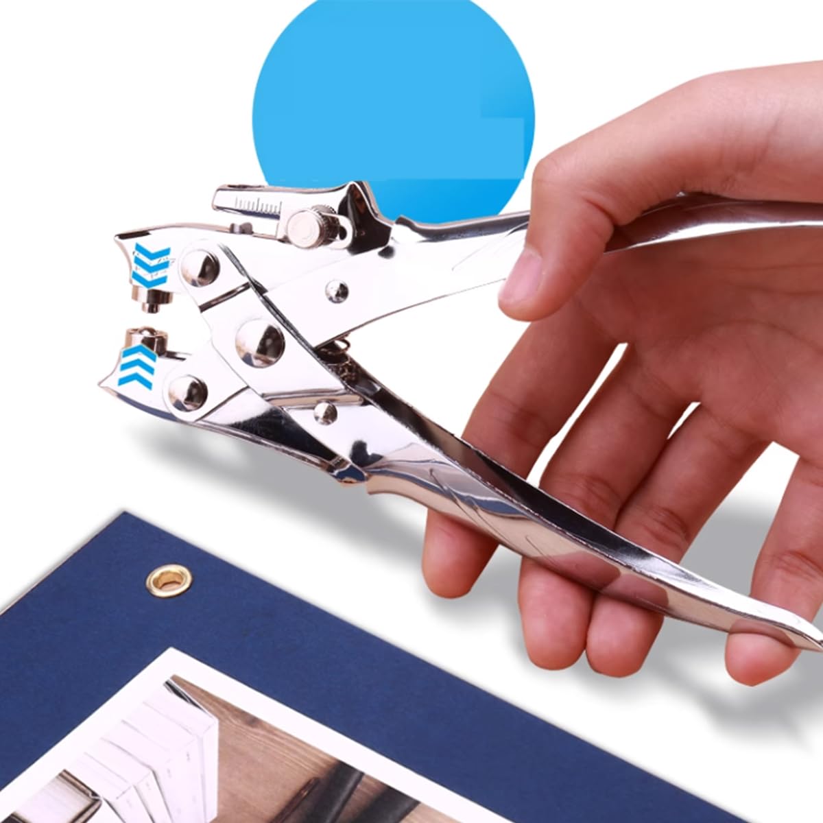 Máquina Perforadora de un Solo Agujero Taladradora de Papel A4 Perforadora Metálica Antideslizante con Recolector de Residuos, Fácil de Usar