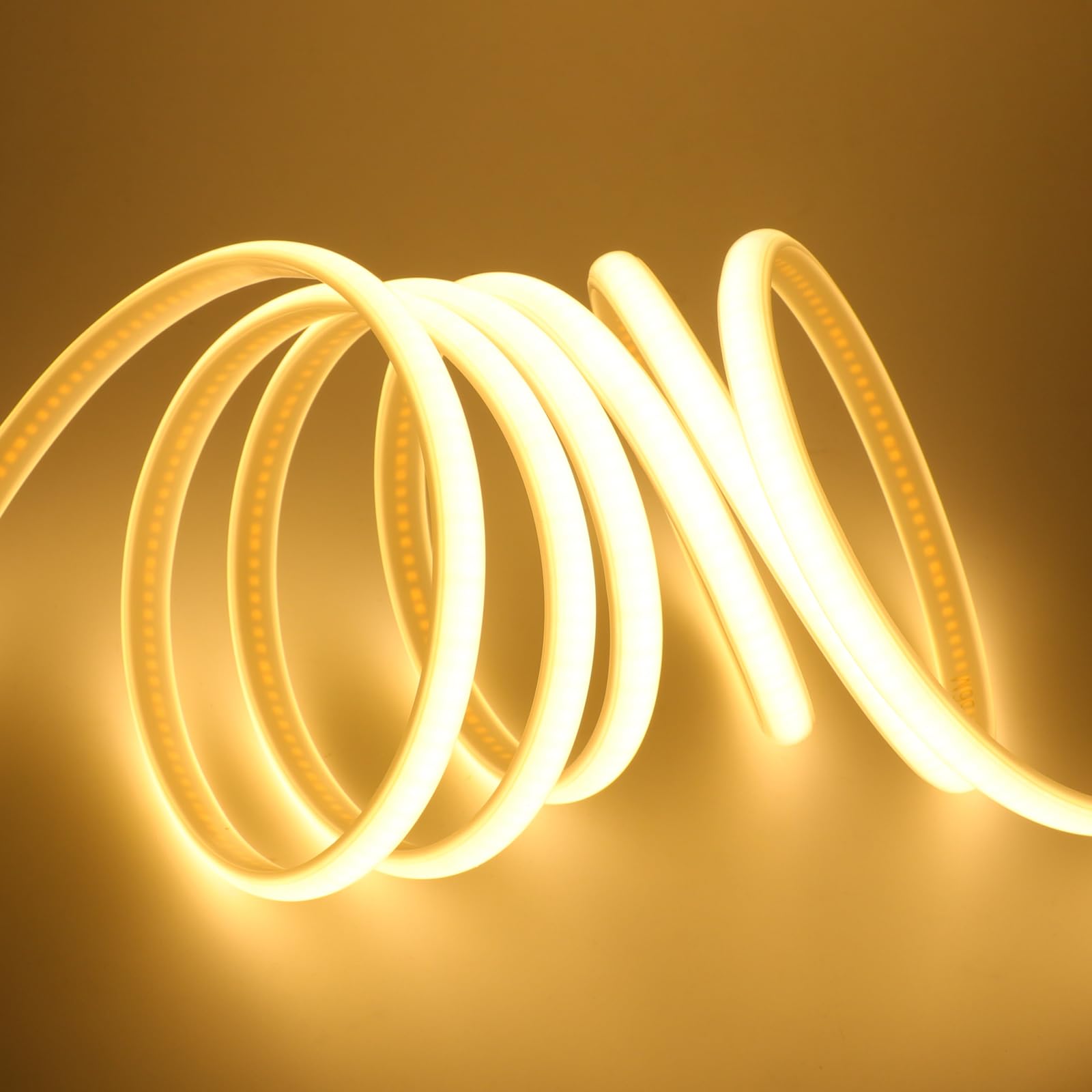 Dimmbar 230V Neon LED Streifen, 288LEDs/m Superhell Hohe Dichte IP65 Wasserdicht Diffusion Flex COB LED Lichtleisten Schlauch, Alle 50cm Schneidbar (Warmweiß,21M)
