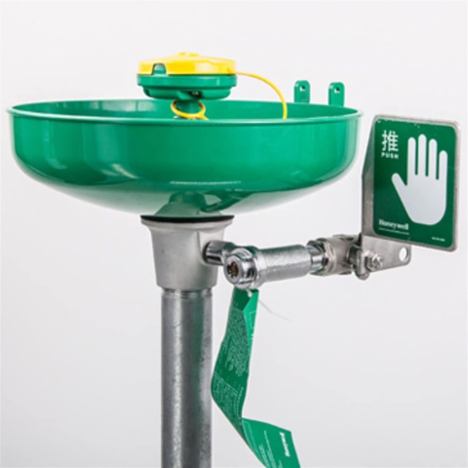 Station de Lavage Oculaire d'urgence Montée sur Piédestal Douche Oculaire en Acier Inoxydable 304 avec Grand Bol de Lavage des Yeux pour Le Sauvetage des Usines Chimiques de Laboratoire (Vert)