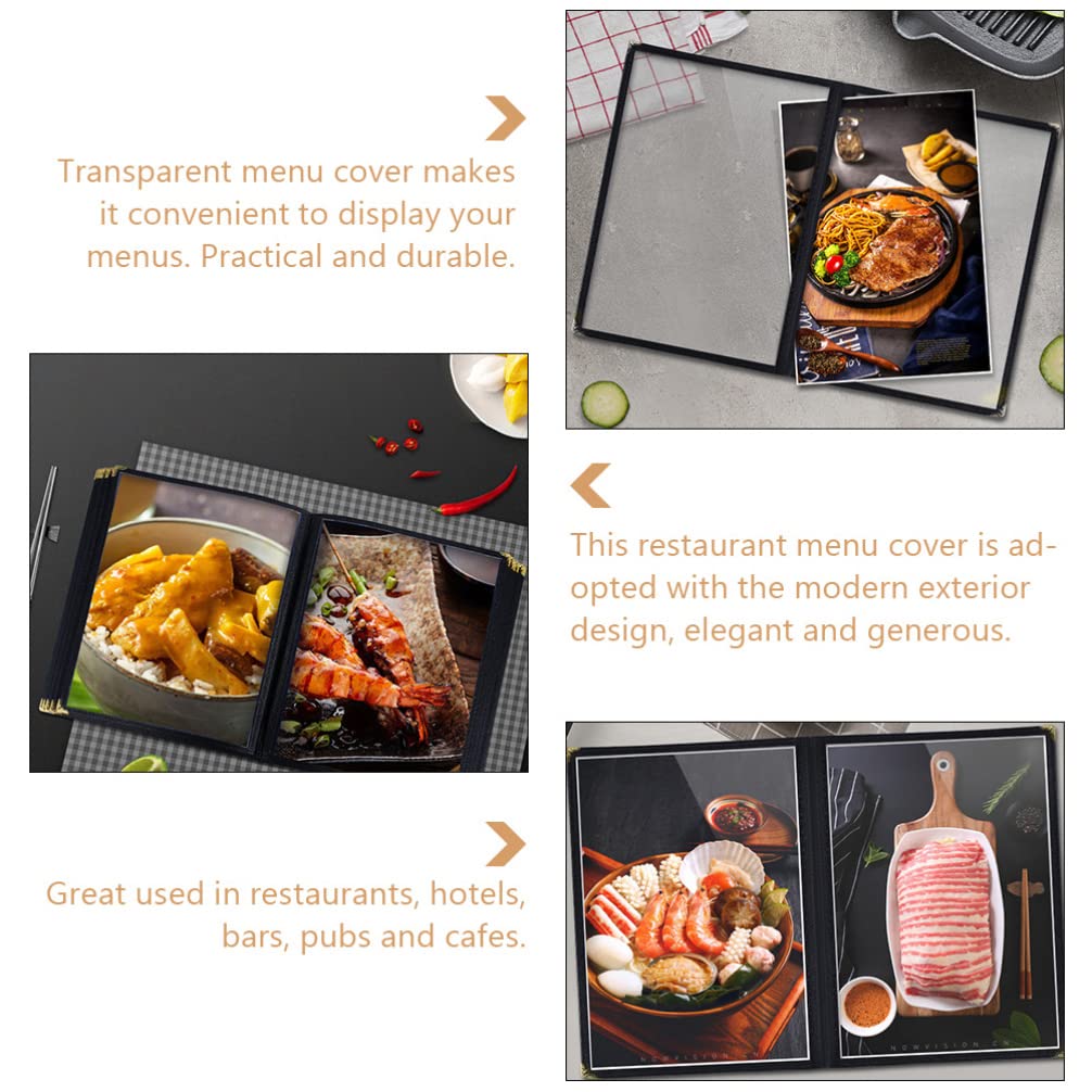 ibasenice Carpeta De Menú Transparente Cubierta Protectora Páginas Para Restaurante y Cafetería Como Portamenús Para Exhibición De Bebidas