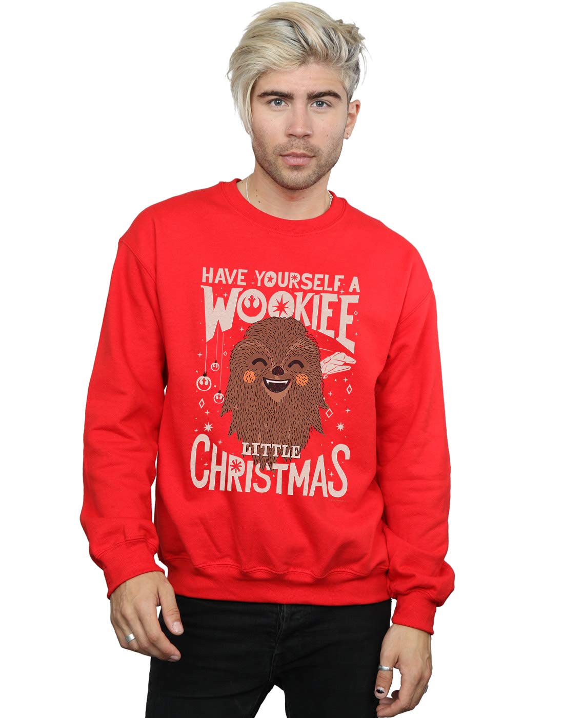 Star Wars Men's Wookiee Little Christmas Sweatshirt Red XXXXX-Large