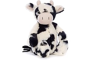 Bashful Cow Calf Stuffed Animal, Medium, 12 Inch, Yellow and Black: Cuddly, Certified Safe, Adorable
