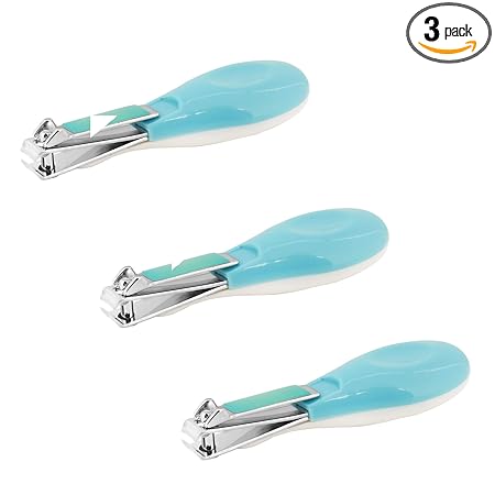 Pokory Nail Cutters for Kids Blue Pack of 3|Suitable for Age 6 Months and Above|Useful for Nail Clipper Manicure Pedicure Care for Baby Boy Girl Children